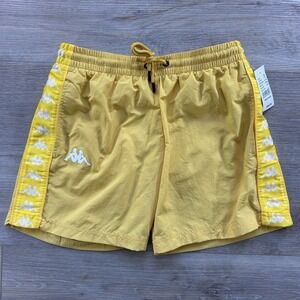 NWT Kappa Medium‎ Yellow Banda Coney Active Lined 5" Swim Short